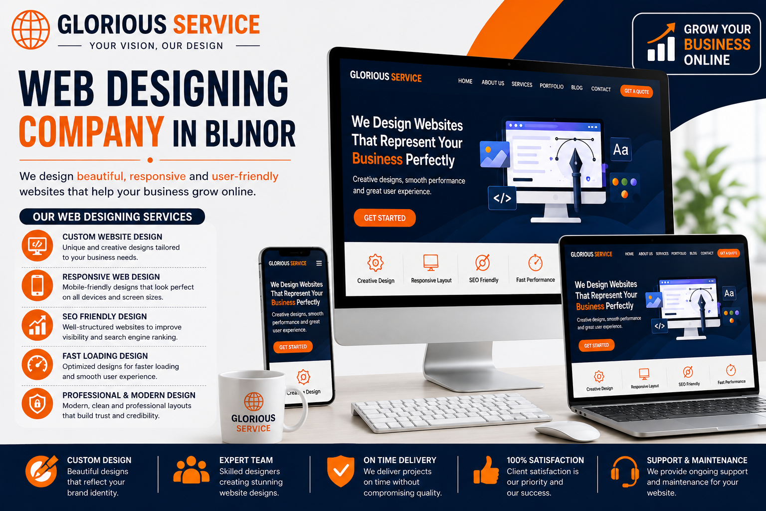 Web Designing Company in Bijnor – Glorious Service 🌐🚀